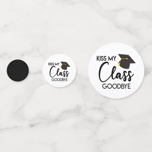 Kus My Class Goodbye Black White Graduparty Confetti (Voorkanten)