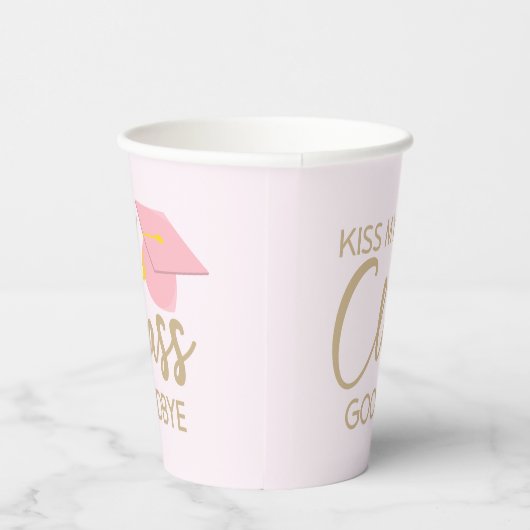 Kus My Class Goodbye Pink Brown Graduparty Papieren Bekers (Rechts)