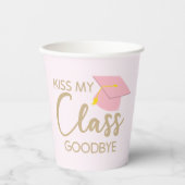 Kus My Class Goodbye Pink Brown Graduparty Papieren Bekers (Voorkant)
