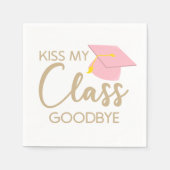 Kus My Class Goodbye Pink Brown Graduparty Servet (Voorkant)