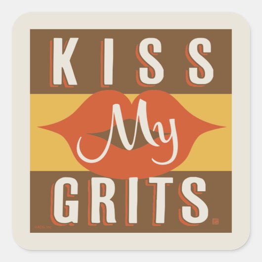 Kus My Grits Vierkante Sticker (Voorkant)