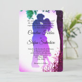 Kus of Couple in Love Valentijns's Wedding Day IV Kaart (Staand voorkant)