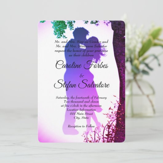 Kus of Couple in Love Valentijns's Wedding Day IV Kaart (Staand voorkant)