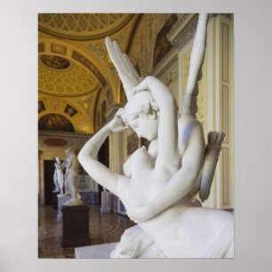 Kus of Cupid and Psyche, door Antonio Canova Poster