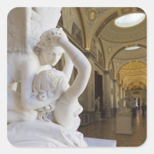 Kus of Cupid and Psyche, door Antonio Canova Vierkante Sticker