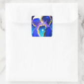 Kus Onder de Volle Maan Anime Koppel Vierkante Sticker (Tas)