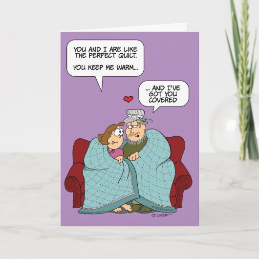 Kus onder een quilt - By the Yard® - Valentijn Kaart (Voorkant)