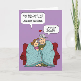 Kus onder een quilt - By the Yard® - Valentijnsdag Kaart