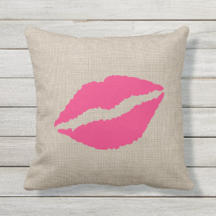 Kus op Burlap Linen Background Pillow Buitenkussen