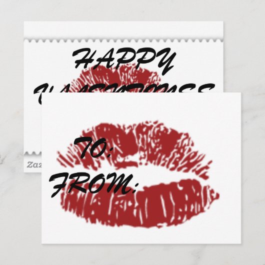 Kus op een Kaart (Voorkant / Achterkant)