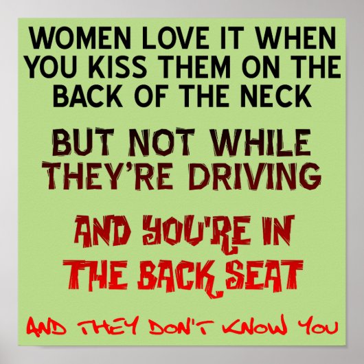 Kus op het Poster Neck Funny (Voorkant)