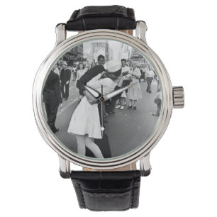 Kus op VJ Dag Wereldoorlog Horloge