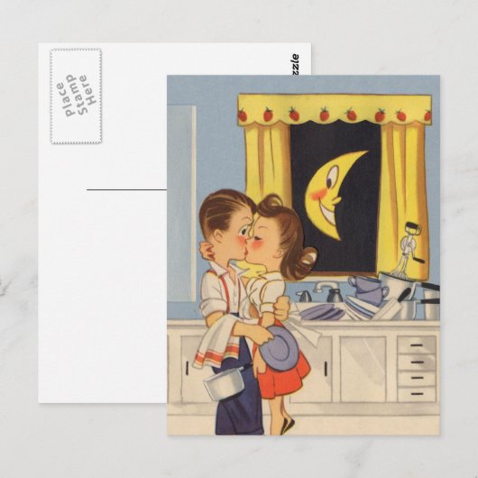 Kus over Dishes Briefkaart (Voorkant / Achterkant)