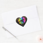 Kus regenbooglippen met gouden glitter hart sticker (Envelop)