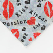 Kus, rode lippen. fleece deken (Hoek)