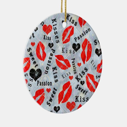 Kus, rode lippen. keramisch ornament (Rechts)