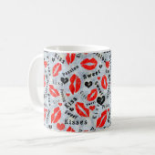 Kus, rode lippen. koffiemok (Voorkant links)
