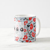 Kus, rode lippen. koffiemok (Voorkant rechts)