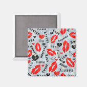 Kus, rode lippen. magneet (Voorkant / Achterkant)