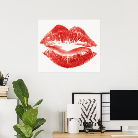 Kus, rode lippen poster (Thuiskantoor)