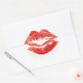 Kus, rode lippen ronde sticker (Envelop)