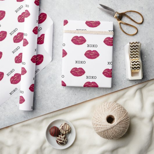 Kus rode lippen XOXO Cadeaupapier (Crafts)
