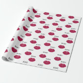 Kus rode lippen XOXO Cadeaupapier (Uitgerold)