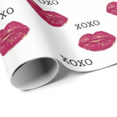 Kus rode lippen XOXO Cadeaupapier (Rol Hoek)
