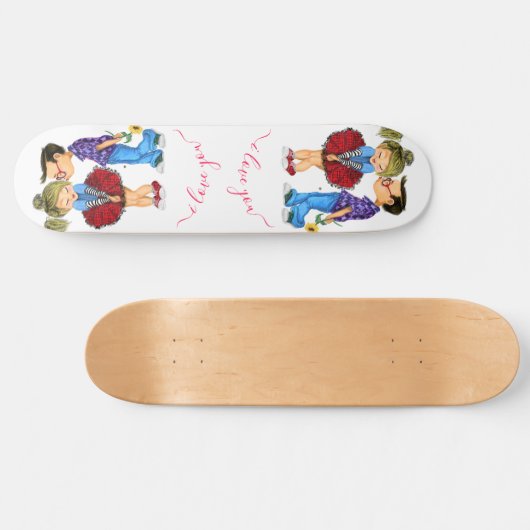 Kus - Romantic Couple - Love - Valentijnsdag Persoonlijk Skateboard (Horizontaal)