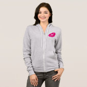 Kus roze lips hoodie (Voorkant volledig)