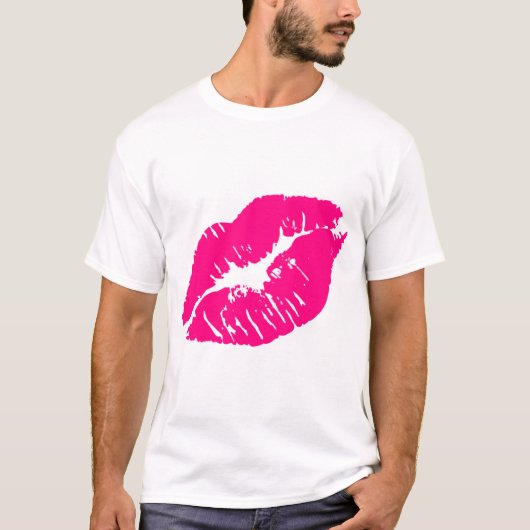 Kus roze lips t-shirt (Voorkant)