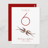 Kus Swallows Spring Flowers Chic Table Number Briefkaart (Voorkant / Achterkant)