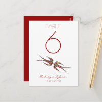 Kus Swallows Spring Flowers Chic Table Number