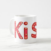 Kus teken rode letters koffiemok (Voorkant links)