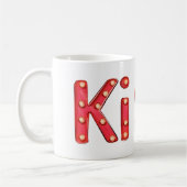 Kus teken rode letters koffiemok (Links)