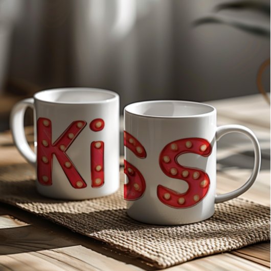 Kus teken rode letters koffiemok