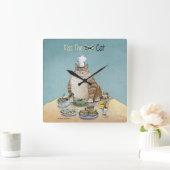 Kus the Cat Vierkante Klok (Huis)