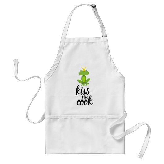 Kus the Cook Green Frog Crown Funny Standaard Schort (Voorkant)