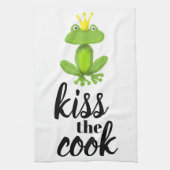 Kus the Cook Green Frog Crown Funny Theedoek (Verticaal)