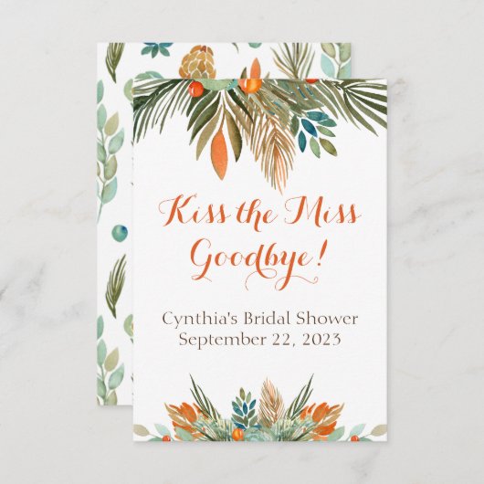 Kus the Miss Goodbye Vrijgezellenfeest Lip Balm Fa Kaart (Voorkant / Achterkant)