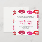 Kus the Single Life Goodbye Bachelorette Party Kaart (Voorkant / Achterkant)