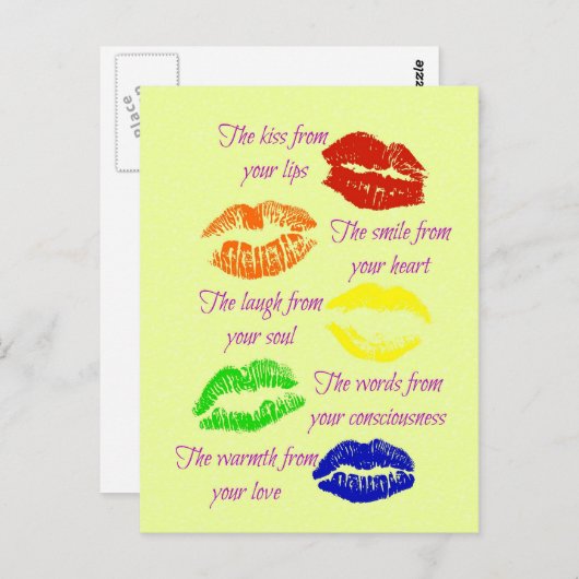 Kus uit je lips briefkaart (Voorkant / Achterkant)