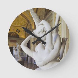 Kus van Cupido en Psyche, door Antonio Canova Ronde Klok