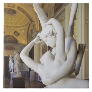 Kus van Cupido en Psyche, door Antonio Canova Tegeltje
