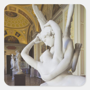 Kus van Cupido en Psyche, door Antonio Canova Vierkante Sticker