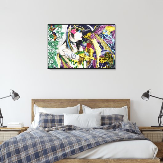 Kus van de Dragon Stretched Canvas Art Prints (Insitu (Slaapkamer))