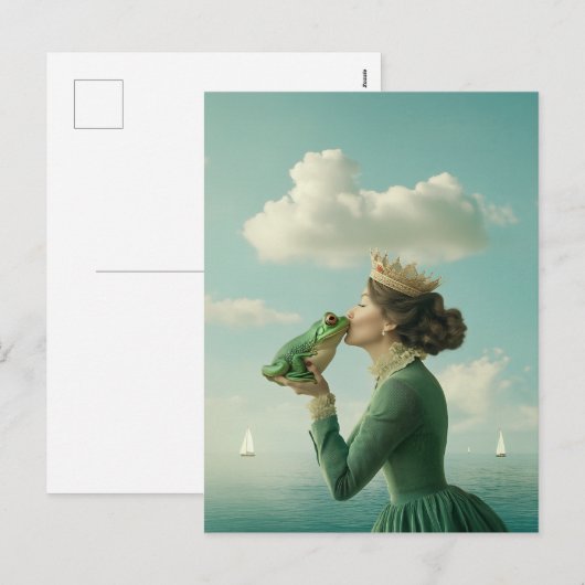 Kus van de kikkerprins feestdagenkaart (Voorkant / Achterkant)