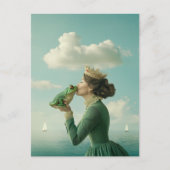 Kus van de kikkerprins feestdagenkaart (Voorkant)