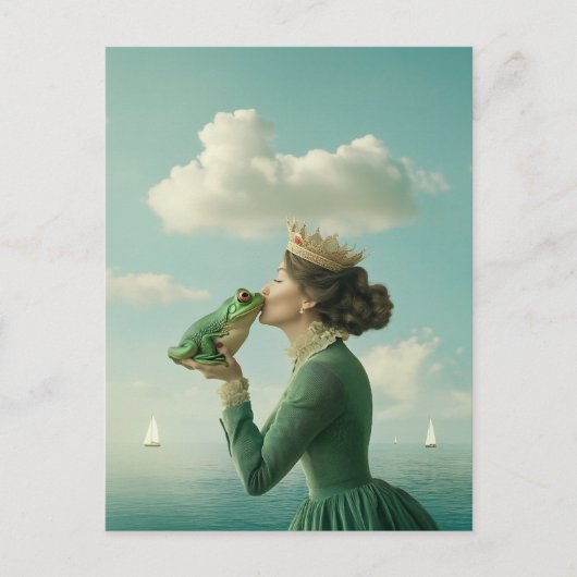 Kus van de kikkerprins feestdagenkaart (Voorkant)