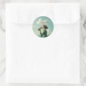 Kus van de kikkerprins ronde sticker (Tas)